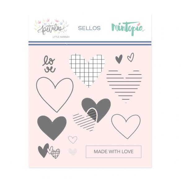 Sello Corazones-Colección Pétalos