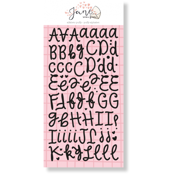 Alfabeto puffy negro JANE