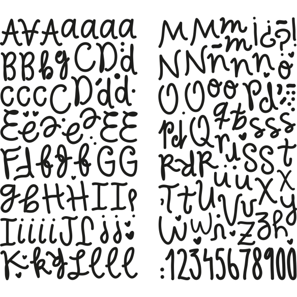 Alfabeto puffy negro JANE