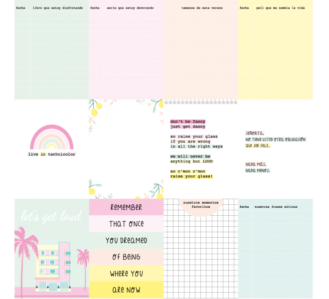 Tarjetas recortables MIAMI PEACH