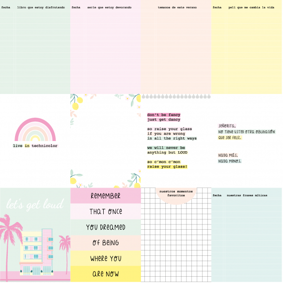 Tarjetas recortables MIAMI PEACH