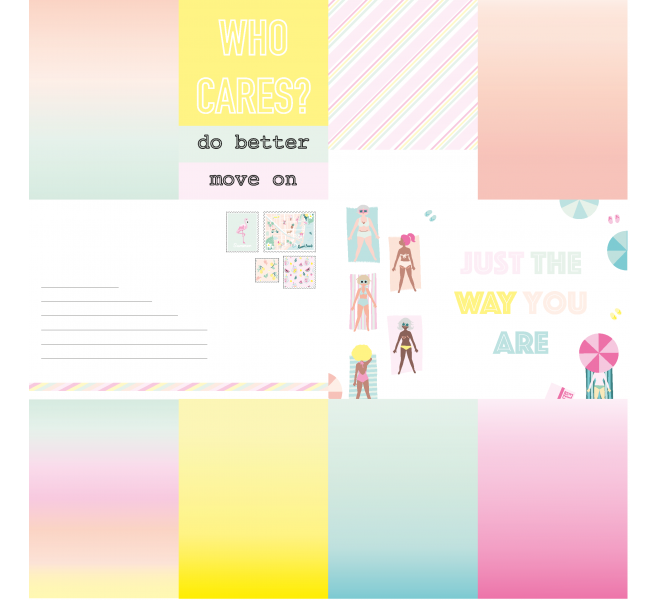 Tarjetas recortables MIAMI PEACH