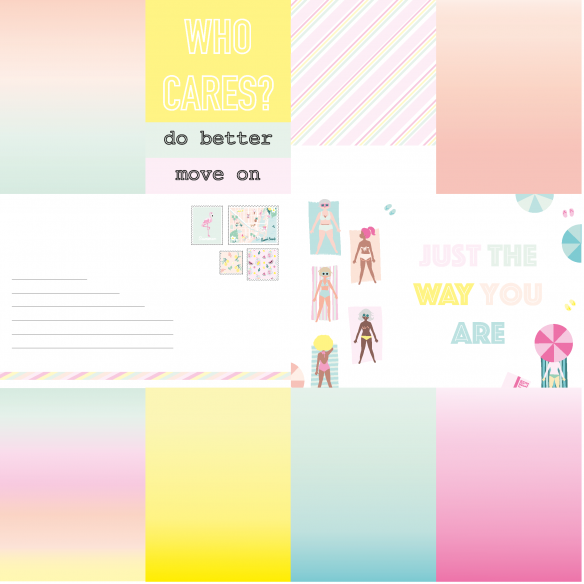 Tarjetas recortables MIAMI PEACH