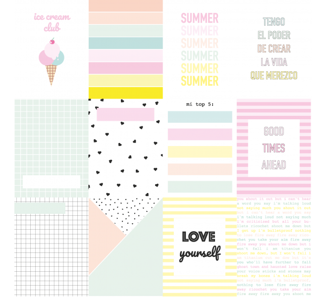 Tarjetas recortables MIAMI PEACH