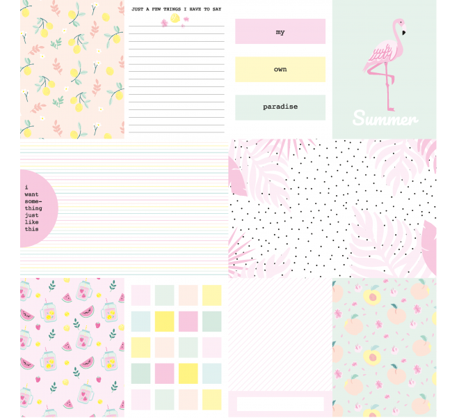 Tarjetas recortables MIAMI PEACH