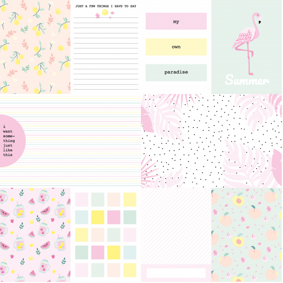 Tarjetas recortables MIAMI PEACH