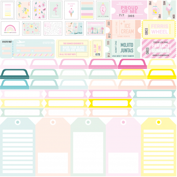 Tarjetas recortables MIAMI PEACH