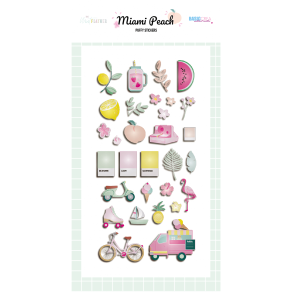 Pegatinas puffy MIAMI PEACH