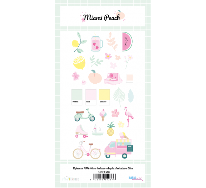 Pegatinas puffy MIAMI PEACH
