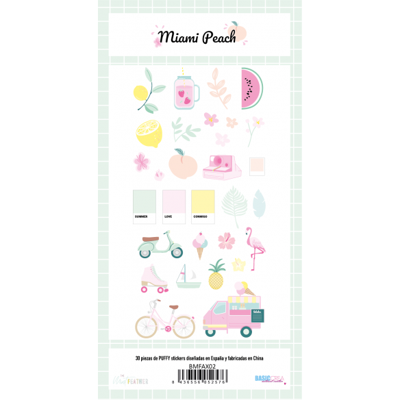 Pegatinas puffy MIAMI PEACH