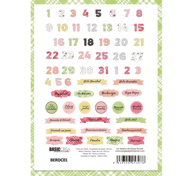 Die Cuts WHITE  números