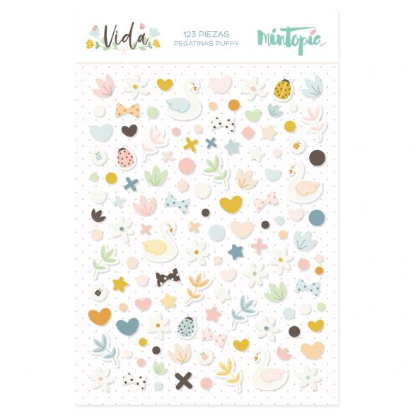Pegatinas puffy básicas Vida de Mintopia