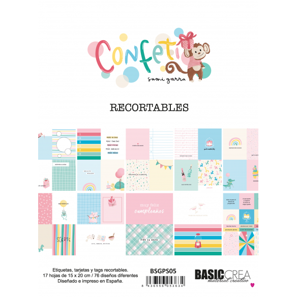 Bloc Din A5 Recortables "Confetti" 17 Diseños a 1 cara