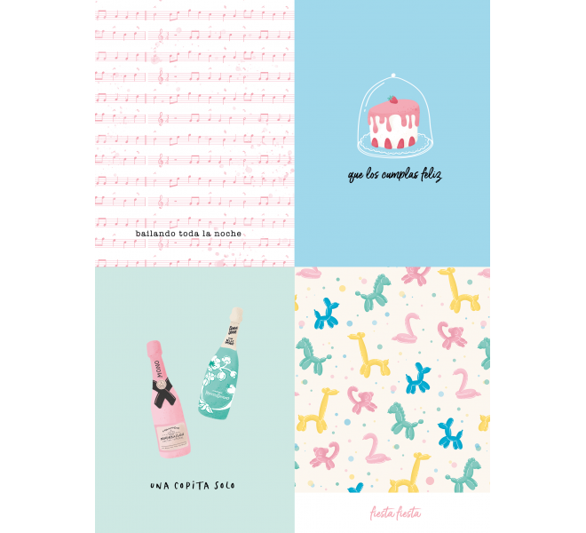 Bloc Din A5 Recortables "Confetti" 17 Diseños a 1 cara