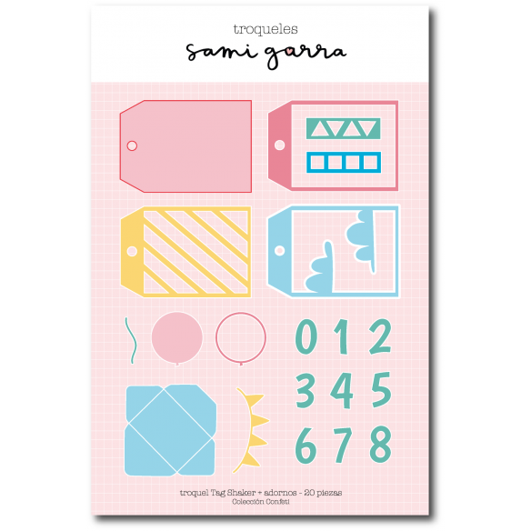 Troquel Tag Shacker "Confeti" 20  piezas - Etiqueta para colgar