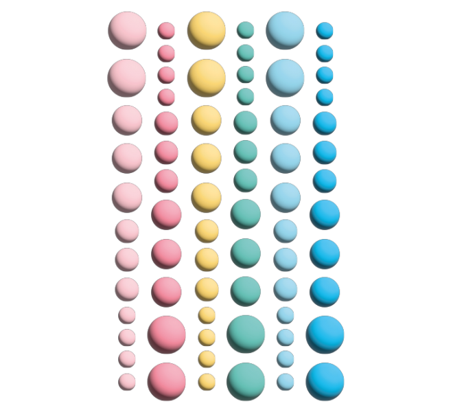 Enamel Dots  "Confeti"72 puntos adhesivos en 4 tamaños distintos