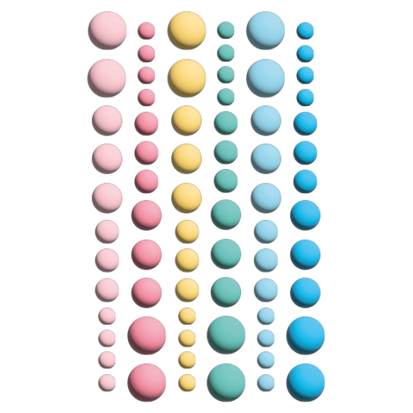 Enamel Dots  "Confeti"72 puntos adhesivos en 4 tamaños distintos