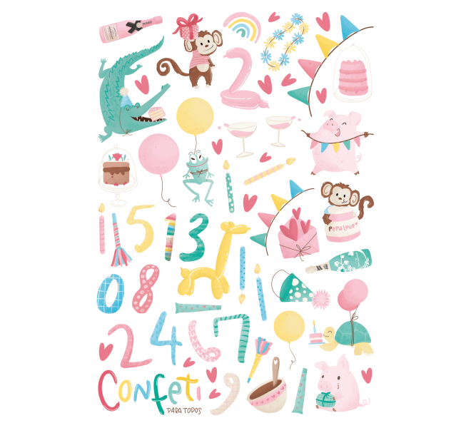 Die Cuts"Confeti"130 formas recortadas a color