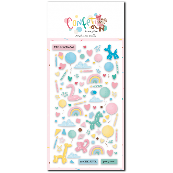 Pegatinas Puffy "Confeti"92 pegatinas  a color