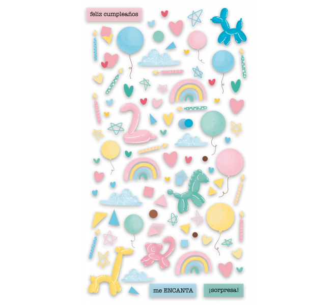 CONFETI Pegatinas Puffy