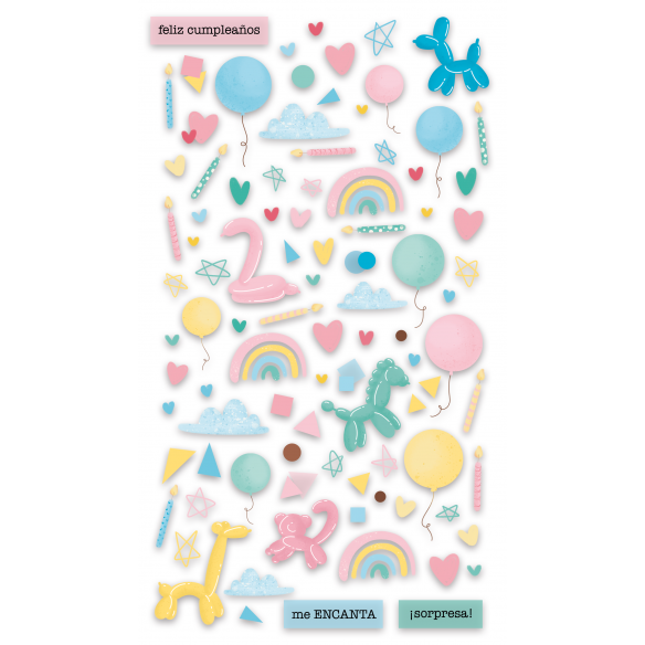 Pegatinas Puffy "Confeti"92 pegatinas  a color
