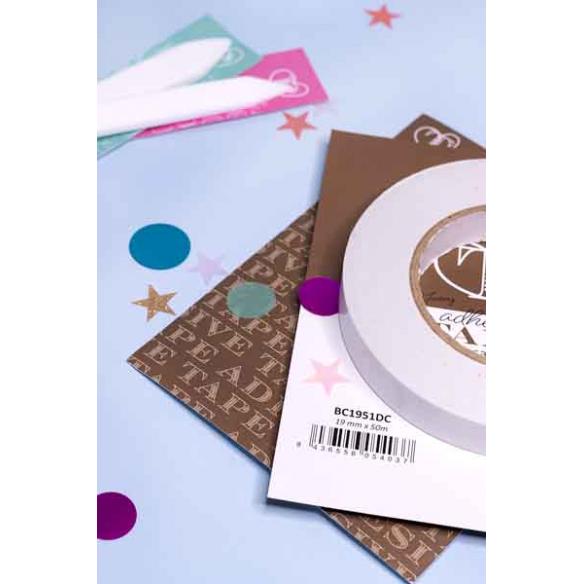 Cinta Adhesiva doble cara soporte blanco 19mmx50m