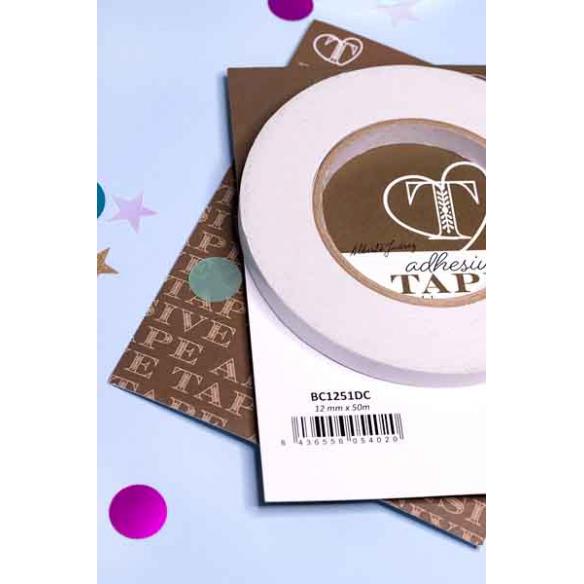 Cinta adhesiva de doble cara soporte blanco12mmx50m