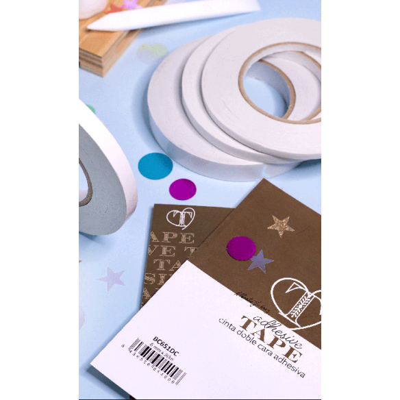 Cinta adhesiva de doble cara soporte blanco6mmx50m