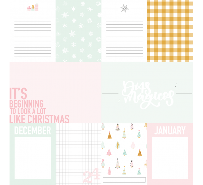 Bloc con 6 papeles Básicos a doble cara y 6 recortables a una cara