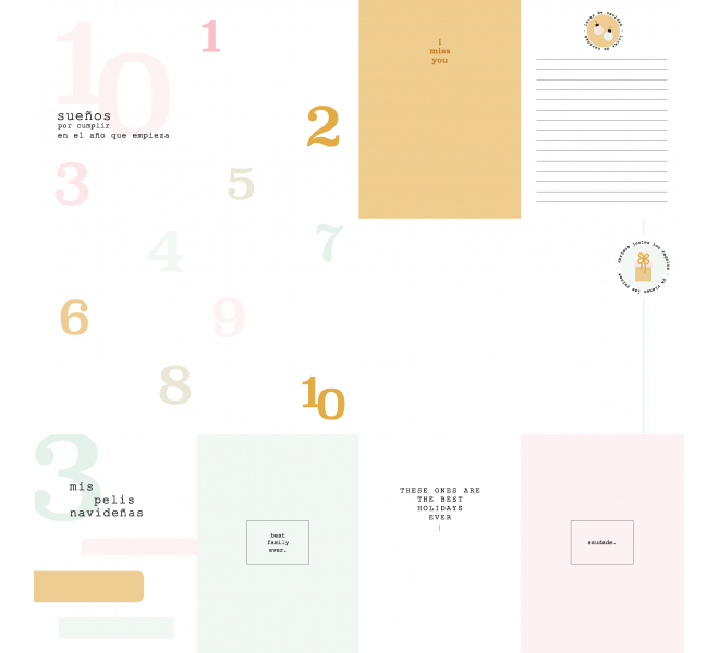 Bloc con 6 papeles Básicos a doble cara y 6 recortables a una cara