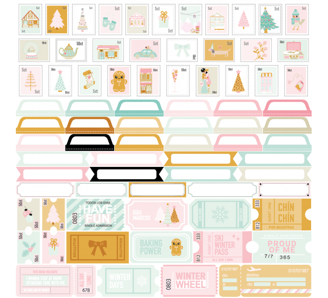 Bloc con 6 papeles Básicos a doble cara y 6 recortables a una cara