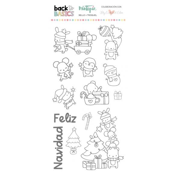 Sello Feliz Navidad Back to Basics