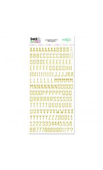 Alphabet puffy foil gold capital letters Back to Basics
