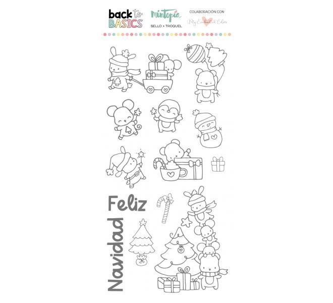 Sello Feliz Navidad Back to Basics