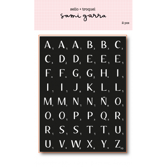 Set  Sello y Troquel  de alfabeto piezas de scrabble "Siempre"