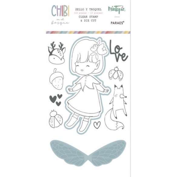 Sello + troquel CHIBI EN EL BOSQUE Hada 4
