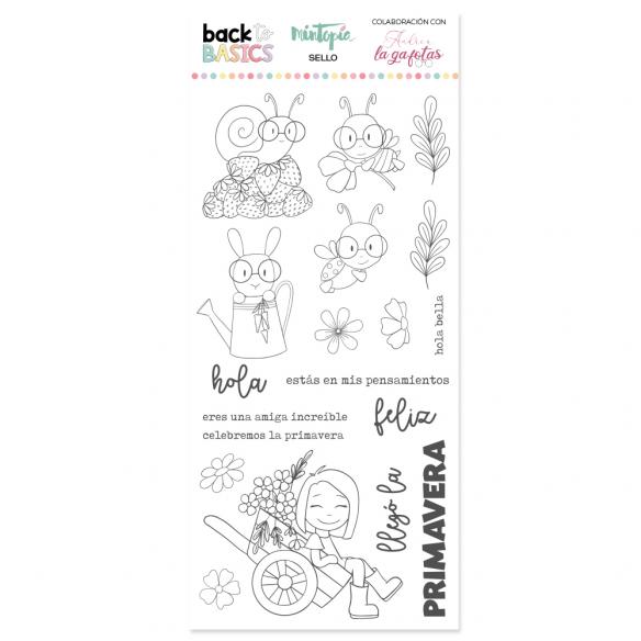 Sello hola primavera by Andrea la gafotas