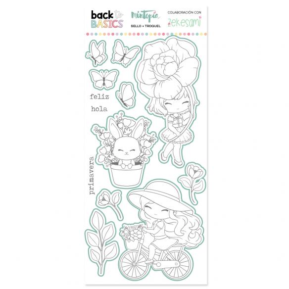 Sello y troquel flores primaverales by Zekesami