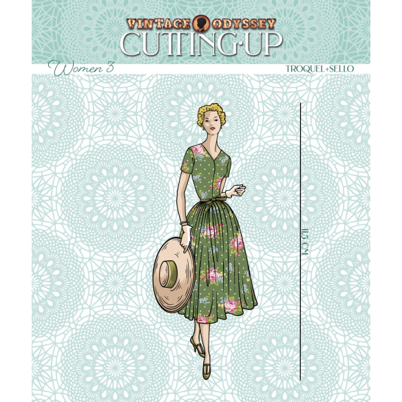 Set 1 Troquel + 1 sello  mujer 3"SAVOIR FAIRE"