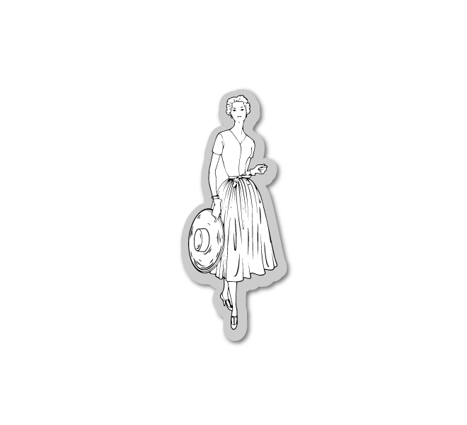 Set 1 Die + 1 stamp woman 3"SAVOIR FAIRE"