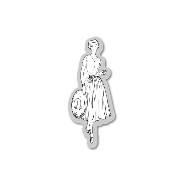 Set 1 Troquel + 1 sello  mujer 3"SAVOIR FAIRE"