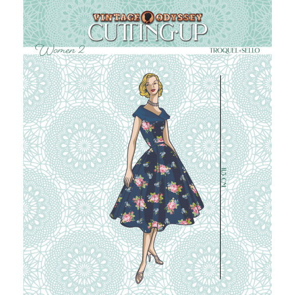 Set 1 Troquel + 1 sello mujer 2 "SAVOIR FAIRE"