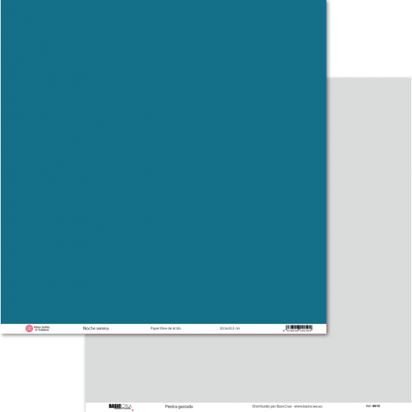 Papel Básico Piedra Gastada/Noche Serena 30,5x30,5