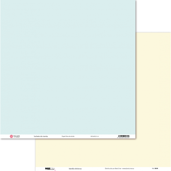 Papel Básico Sorbete Menta/Vainilla Deliciosa 30,5x30,5