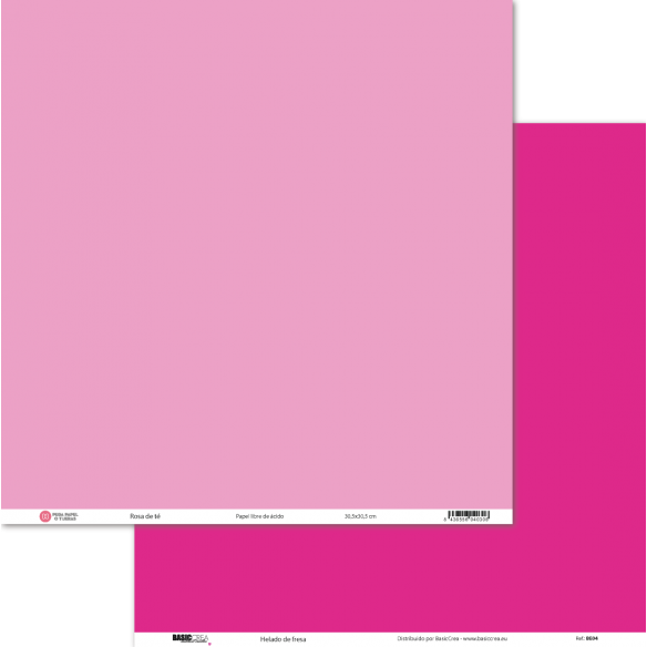 Papel Básico Rosa Té/ Helado Fresa 30,5x30,5