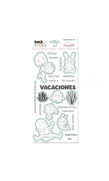 Sello y troquel Back to Basics Vacaciones por Andrea La Gafotas