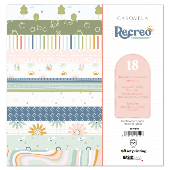 Bloc de papeles 12x12 Recreo