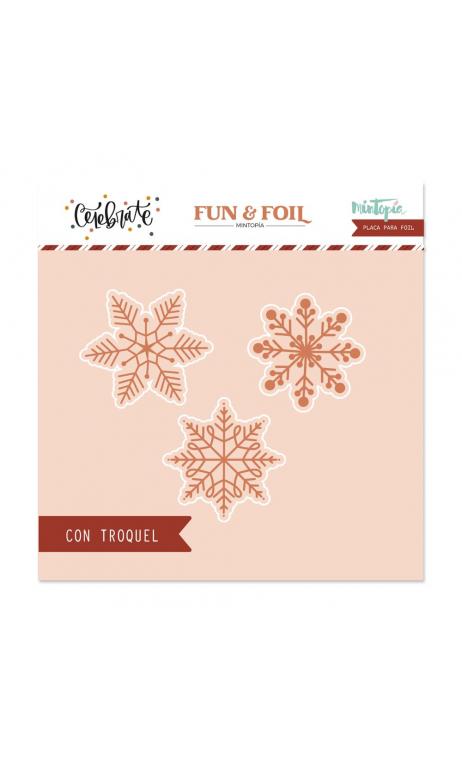 Hot Foil&Fun Snowflakes CELEBRATE Plate & Die