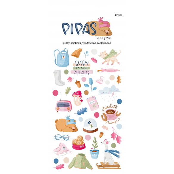 Stickers Ilustraciones Puffy Pipas