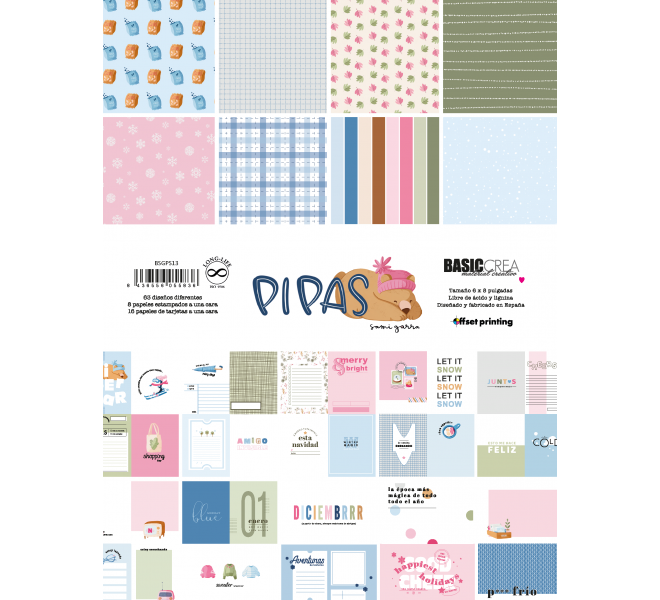 Bloc 6X8"  tarjetas y papeles Pipas